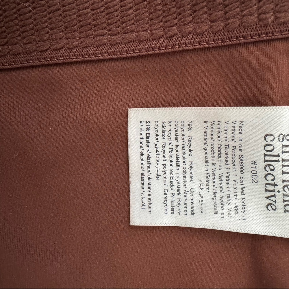 girlfriend collective Brown Racerback Crop Bodysuit - Picture 2 of 3